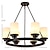 tanie Żyrandole-nowoczesny wiejski żyrandol żyrandol na kółkach do jadalni 3/6/8-światło z matowym szkłem rustykalne wiszące oprawy oświetleniowe