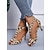 cheap Women&#039;s Sandals-Women&#039;s Sandals Plus Size Outdoor Daily Beach Solid Color Summer Zipper High Heel Kitten Heel Peep Toe Casual Minimalism Satin Zipper Leopard Zebra Black