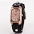 Недорогие Кварцевые часы-Модные повседневные женские часы из искусственной кожи с бриллиантовым ремешком, продолговатый корпус, кварцевые наручные часы, женские часы