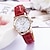 お買い得  クォーツ腕時計-女性 クォーツ リストウォッチ 贅沢 ファッション ラインストーン ワールドタイム デコレーション レザー 腕時計