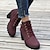 cheap Combat Boots-Women&#039;s Boots Combat Boots Plus Size Outdoor Daily Solid Color Booties Ankle Boots Summer Chunky Heel Round Toe Elegant Casual Minimalism PU Lace-up Black Red Brown