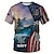 preiswerte 3D-T-Shirt für Männer-Herren T Shirt Christliche T-Shirts Graphic Vertrauen Nationalflagge Rundhalsausschnitt Bekleidung 3D-Druck Outdoor Täglich Kurzarm Bedruckt Vintage Modisch Designer