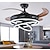 cheap Ceiling Fan Lights-42&#039;&#039; Retractable Ceiling Fans with Lights and Remote,Modern LED Semi Flush Fan Light,Retractable Geometric Ceiling Fan 3 Color 6 Speed Smart Pendant Light for Indoor Bedroom,Dining Room etc