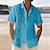 tanie Męska koszula hawajska-Męskie Koszula Koszula hawajska Kwiaty Wzory graficzne Geometria Wieczorne Lazur Rumiany róż Niebieski Zielony Szary Na zewnątrz Ulica Krótkie rękawy Nadruk Odzież Sport Moda Moda miejska Designerskie