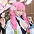 billiga Anime peruker-Cosplay-peruker Rosa Grön Blandad färg Rak Syntetiskt hår Lång peruker Dam peruker För fest