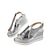 billiga Damsandaler-dam wedge sandaler plattform sandaler ankel rem sommar strand mode spänne silver guld sandaler