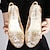 זול סנדלי נשים-בגדי ריקוד נשים סנדלים נעלי עקב נעליים שקופות בָּחוּץ חוף צבע אחיד קיץ עקב טריז יום יומי נוחות מִעוּטָנוּת PVC לואפר לבן זהב אפור