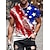 رخيصةأون الرجال 3D المحملة-رجالي تي شيرت قمصان وطنية الرسم العلم الوطني رقبة عالية مدورة ملابس طباعة ثلاثية الأبعاد الأماكن المفتوحة مناسب للبس اليومي كم قصير طباعة عتيق موضة مصمم