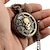 זול שעוני כיס-וינטג&#039; ברונזה סטימפאנק קוורץ שעון כיס חלול קריביאן פיראט ראש גולגולת אימה עם שרשרת לגברים שרשרת תליון נשים