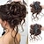 cheap Chignons-Claw Clip Messy Bun Hair Pieces for Women Tousled Updo Ponytail Synthetic Curly Wavy Bun Hair Extension With Hair Clips
