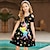 cheap Girl&#039;s 3D Dresses-Kids Girls&#039; Dress Graphic Animal Unicorn Short Sleeve Outdoor Casual Hollow Out Fashion Cute Daily Polyester Above Knee Casual Dress A Line Dress Summer Spring 3-12 Years Multicolor Black Pink