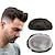 abordables Cheveux humains et postiches-toupet for men 8x10 inch 0.06mm thin pu skin mens toupee human hair natural black mens hair piece v-looped hair wig for men replacement hair system postiches