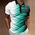 cheap Men&#039;s 3D Zipper Polo-Men&#039;s Polo Shirt Lapel Polo Button Up Polos Golf Shirt Gradient Graphic Prints Geometry Turndown Blue-Green Red Blue Green Gray Outdoor Street Short Sleeves Print Clothing Apparel Sports Fashion