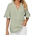 ieftine Bluze simple pentru femei-Bluză Pentru femei verde mazăre Negru Alb Culoare solidă / simplă Plisată Bufantă Zilnic De Bază În V Mâneci Petală S
