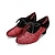 baratos Sapatos de Dança Latina-Mulheres Sapatos de Dança Latina Profissional Padrão / Impressão Moda Dedo Fechado Com Cadarço Adulto Vermelho-Preto Preto-branco