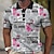 cheap Men&#039;s Button Up Polos-Men&#039;s Polo Shirt Waffle Polo Shirt Lapel Polo Button Up Polos Golf Shirt Letter Text Graphic Prints Turndown Black White+Black White Yellow Pink Outdoor Street Short Sleeve Print Clothing Apparel