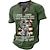 billiga Henley t-shirt för män-Herr Henleytröja Grafisk Kors Tro Landsflagga Henley Kläder 3D-tryck Utomhus Dagligen Kortärmad Mönster Button-Down Mode Designer Bekväm