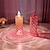 abordables Lampes décoratives, gadgets-led électronique bougie lumière incandescent rose motif réfraction halo projection alimenté par batterie led sans flamme bougie lampe pour anniversaire fête de mariage décor