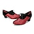 baratos Sapatos de Dança Latina-Mulheres Sapatos de Dança Latina Profissional Padrão / Impressão Moda Dedo Fechado Com Cadarço Adulto Vermelho-Preto Preto-branco