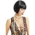 cheap Costume Wigs-1920s Flapper Short Wig Great Gatsby Bobo Wig Black Straight Wig Flapper Costume Hair Wigs Accessory