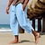 ieftine pantaloni de in-Bărbați Pantaloni de in Pantaloni de vară Pantaloni de plajă Cordon Talie elastică Picior cu fermoar Simplu Confort Respirabil Casual Zilnic Concediu Amestec de Lână / Bumbac Modă Stil Clasic Negru