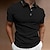 cheap Classic Polo-Men&#039;s Button Up Polos Golf Shirt Casual Sports Ribbed Polo Collar Classic Short Sleeve Fashion Basic Plain Button Summer Regular Fit Wine Lake Blue Black White Pink Navy Blue Button Up Polos
