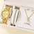 preiswerte Quarz-Uhren-Damen-Quarzuhr, 5-in-1-Luxus-Bling-Strass-Armbanduhr mit Armband-Set, Chronograph-Dekoration, Edelstahl-Armbanduhr