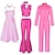 cheap Movie &amp; TV Theme Costumes-Movie Outfits Western Cowgirl Costume Star-Covered Flared Pants Pink Gingham Dress Cheerleader Jumpsuit Y2K Retro Vintage