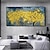 رخيصةأون لوحات الزهور والنباتات-لوحة زيتية حديثة مصنوعة يدويًا على قماش شجرة شجرة غنية بزهور صفراء ذهبية قماشية فنية قماشية لغرفة المعيشة (بدون إطار)