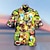 tanie męskie koszule obozowe-Męskie Koszula Koszula hawajska Wzory graficzne Drink Wieczorne Jasnożółty Żółty Jasnozielony Ciemnozielony Fioletowy Codzienny Hawajskie Krótki rękaw Nadruk Przycisk w dół Odzież Tropikalny Moda