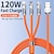 cheap Cell Phone Cables-120W 3 in 1 Super Fast Charging Cable Micro USB Type c Gaming180° Rotating Data Cable For Huawei Smart Phone Silicone Cable