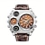 tanie Zegarki kwarcowe-męski zegarek sportowy z dwiema strefami czasowymi: wielofunkcyjny zegarek kwarcowy z kompasem w klasycznym stylu