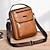 cheap Men&#039;s Bags-Men&#039;s Crossbody Bag Shoulder Bag PU Leather Daily Solid Color Light Brown Dark Brown Black