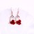 cheap Earrings-sweet romantic ethnic red rose drop earrings rhinestone earrings vintage for women rose gold spiral dangle earring (red rose tassel drop earrings-heart shape)