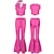 billige Film- og tv-kostumer-dukke Dame Film Cosplay Y2K Lyserød kjole Lyserød jumpsuit Pink træningstøj (mand) Halloween Karneval