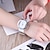 abordables Relojes de Cuarzo-Reloj de cuarzo con puntero redondo minimalista, esfera transparente, novedad, reloj de pulsera con correa de cuero para mujeres y hombres