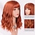 cheap Costume Wigs-Orange Red Wigs for Women Short Wavy Bob Wig with Bangs Curly Ginger Wig Shoulder Length Copper Red Hair 14 Inch Colored Synthetic Wig for Cosplay Daily Party Use