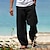 ieftine pantaloni de in-Bărbați Pantaloni de in Pantaloni Pantaloni de vară Pantaloni de plajă Talie elastică Picior Larg Picior drept Simplu Respirabil Απαλό Yoga Casual Zilnic Modă Șic Stradă Potrivire Largă Negru Alb
