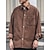preiswerte Herren-Oberhemden-Herren Cordhemd Hemdjacke Overshirt Einfach Outdoor Täglich Schwarz Kaffee Grau Langarm Revers Frühling &amp; Herbst Bekleidung Tasche