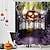 economico Tende da doccia di Halloween-Tenda da doccia horror di Halloween con ganci arredo bagno set di tende da doccia in tessuto impermeabile con confezione da 12 ganci in plastica scheletro zucca strega