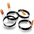 abordables Ustensiles à œufs-oeuf anneau pancake ring set en acier inoxydable fried egg ring plaque chauffante pancake shapers with orange silicone handle for breakfast omelette sandwich