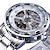 preiswerte Mechanische Uhren-Forsining Männer mechanische Uhr Luxus großes Zifferblatt Mode Business Automatikuhr Automatik-Leuchtkalender Edelstahluhr männliche Uhr