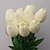 abordables Luces decorativas-10/15 piezas de flores de tulipán blancas artificiales con luz led toque real ramo de tulipanes lámpara de flores decoraciones de flores de navidad con batería idea de regalo casa de vacaciones cocina