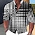 billiga grafiska skjortor för män-herrskjorta rutig / rutig grafisk geometri stativ krage svart vit ljusgrön rosa blå utomhus gata långärmat tryck kläder kläder mode streetwear designer casual