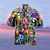 billiga lägerskjortor för män-Herr Skjorta Hawaii skjorta Lägerskjorta Grafisk skjorta Aloha skjorta Papegoja Nedvikt Gul Ljusgrön Rodnande Rosa Rubinrött Blå 3D-tryck Utomhus Gata Kortärmad Button-Down Kläder Hawaiisk Designer