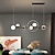 billige Linjedesign-glass globus lysekrone svart gull pendel dekorasjon 6 lys kjøkkenøy hengende lysarmatur til spisestue hotell soverom 110-240v