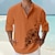 お買い得  メンズ ヘンリーシャツ-男性用 シャツ 鳥 ビンテージ コンパス スタンド ブラック ピンク オレンジ グリーン カーキ色 アウトドア ストリート 長袖 プリント 衣類 ヴィンテージ ファッション ストリートファッション デザイナー