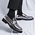 voordelige Hereninstappers &amp; loafers-Voor heren Instappers en instappers Comfortabele instappers Britse stijl geruite schoenen Metalen schoenen Casual Brits Dagelijks Feesten &amp; Uitgaan Lakleer Ademend Comfortabel Leegloper Zwart Zilver