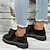 abordables Sandalias planas de mujer-Mujer Slip-Ons Mocasines Tallas Grandes Exterior Diario Color sólido Verano Pajarita Tacón Bajo Dedo redondo Elegante Minimalismo Zapatos de Paseo Cuero Sintético Mocasín Negro