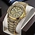 cheap Quartz Watches-Retro Bronze Embossed Men&#039;s Steel Band Watch Fashion Trend High-end Calendar Business Men&#039;s Watch